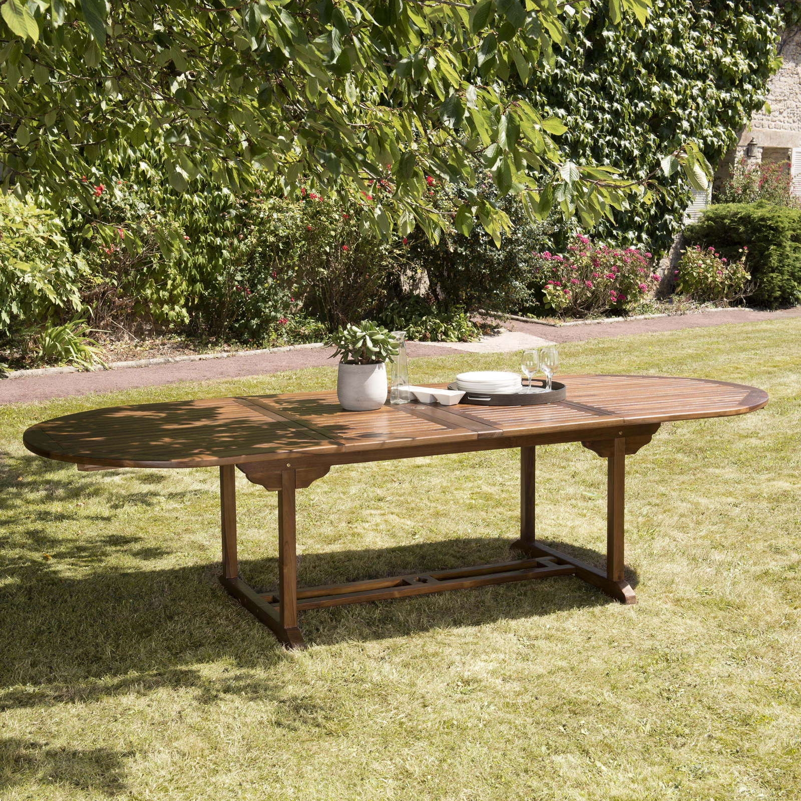Table de jardin extensible en teck huilé 200/300 cm SUMMER
