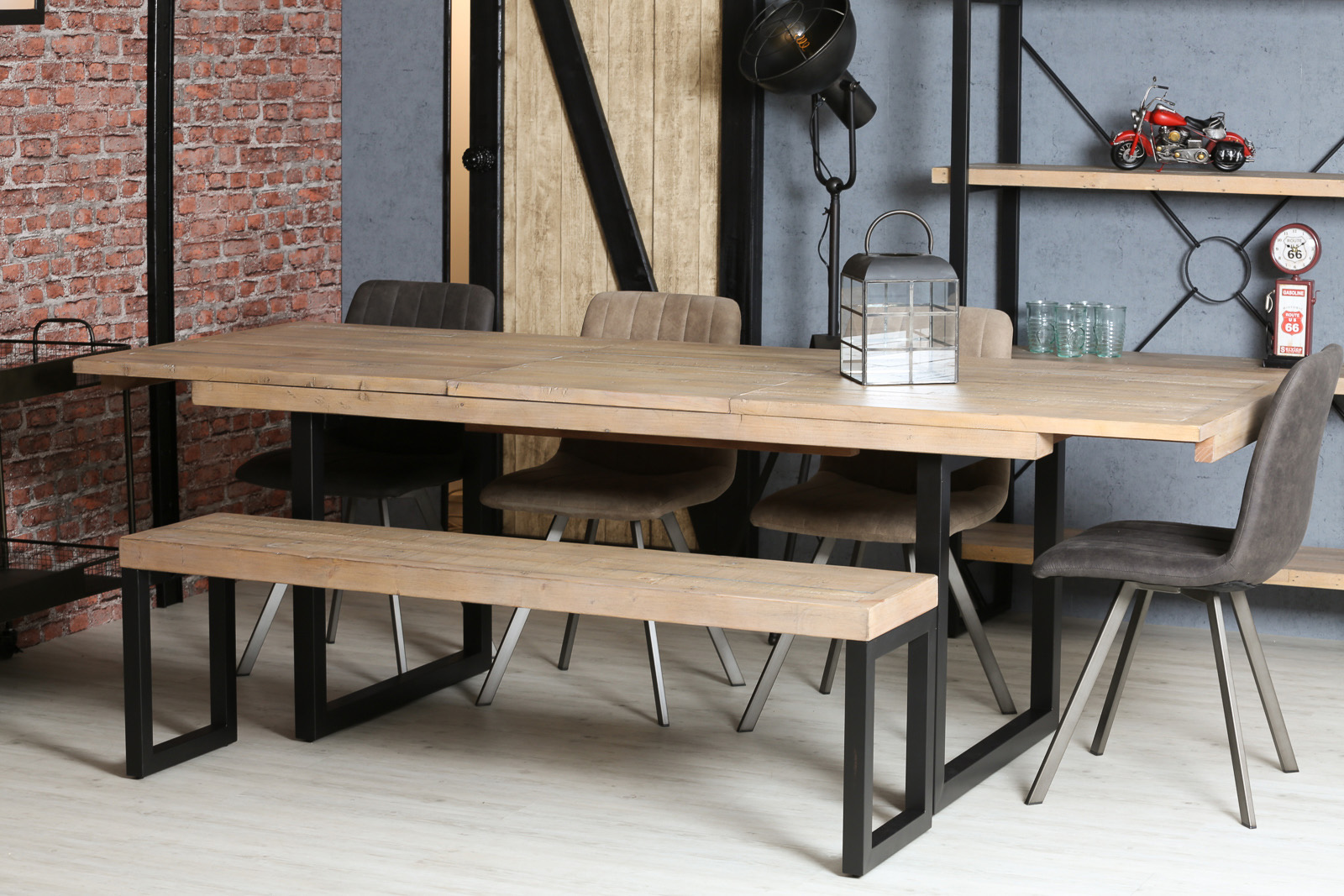 Table de salle à manger extensible en bois recyclé 180-240 cm AUCKLAND
