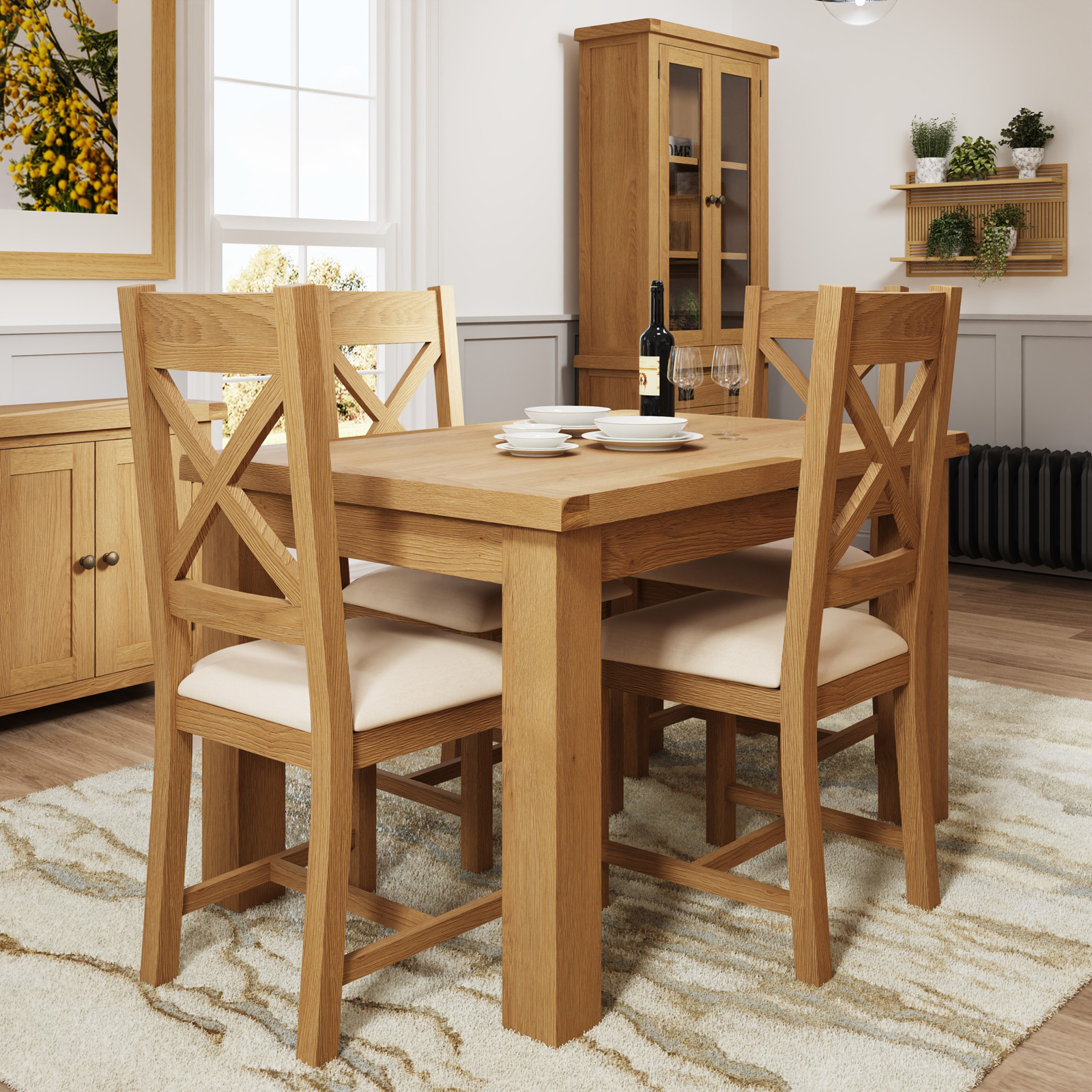 Table extensible en bois clair 125-175 cm PUERTO