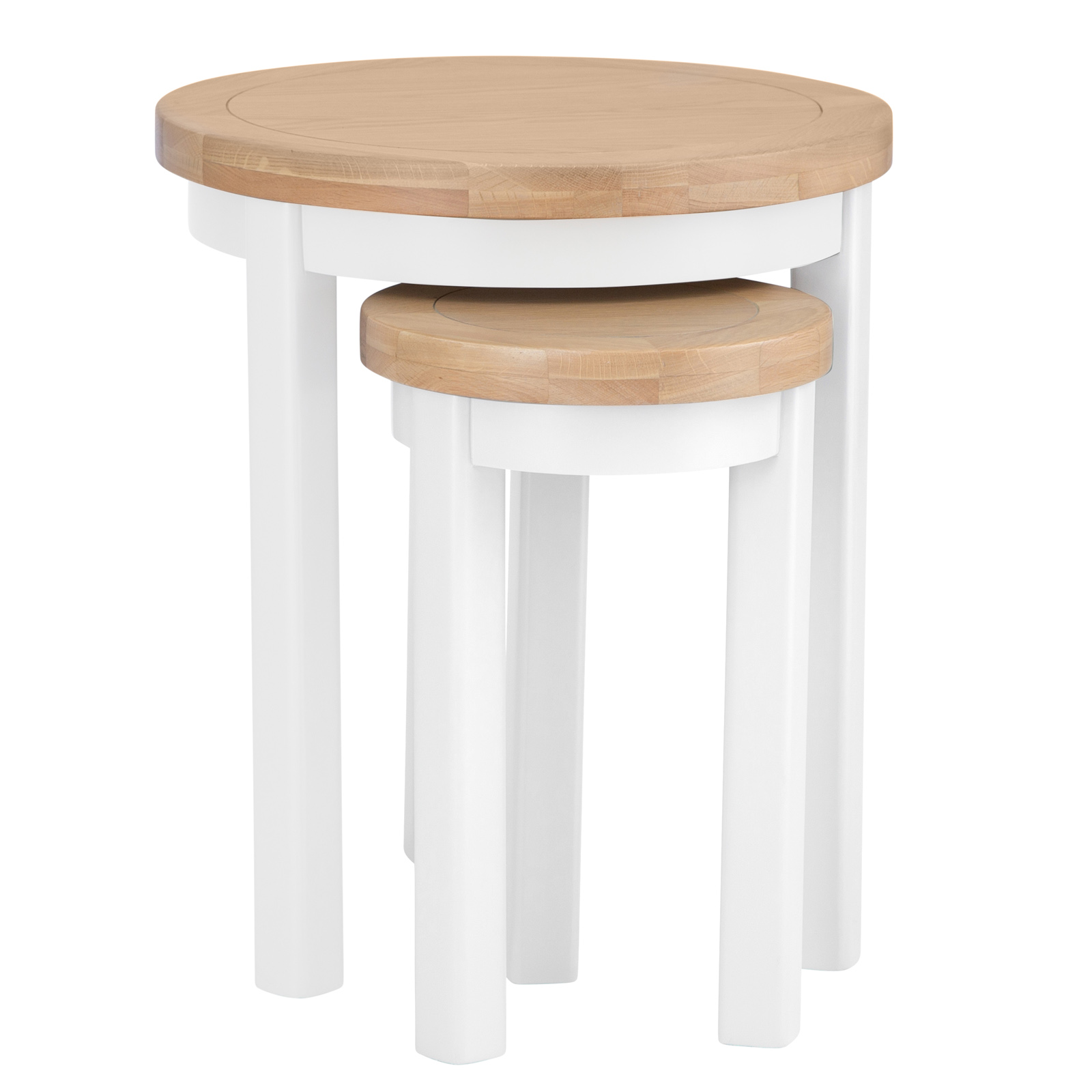 Table gigogne ronde blanche (2 pièces) NAXOS