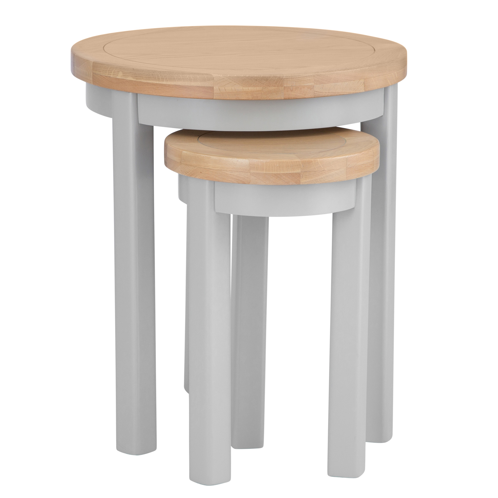 Table gigogne ronde grise (2 pièces) PAROS