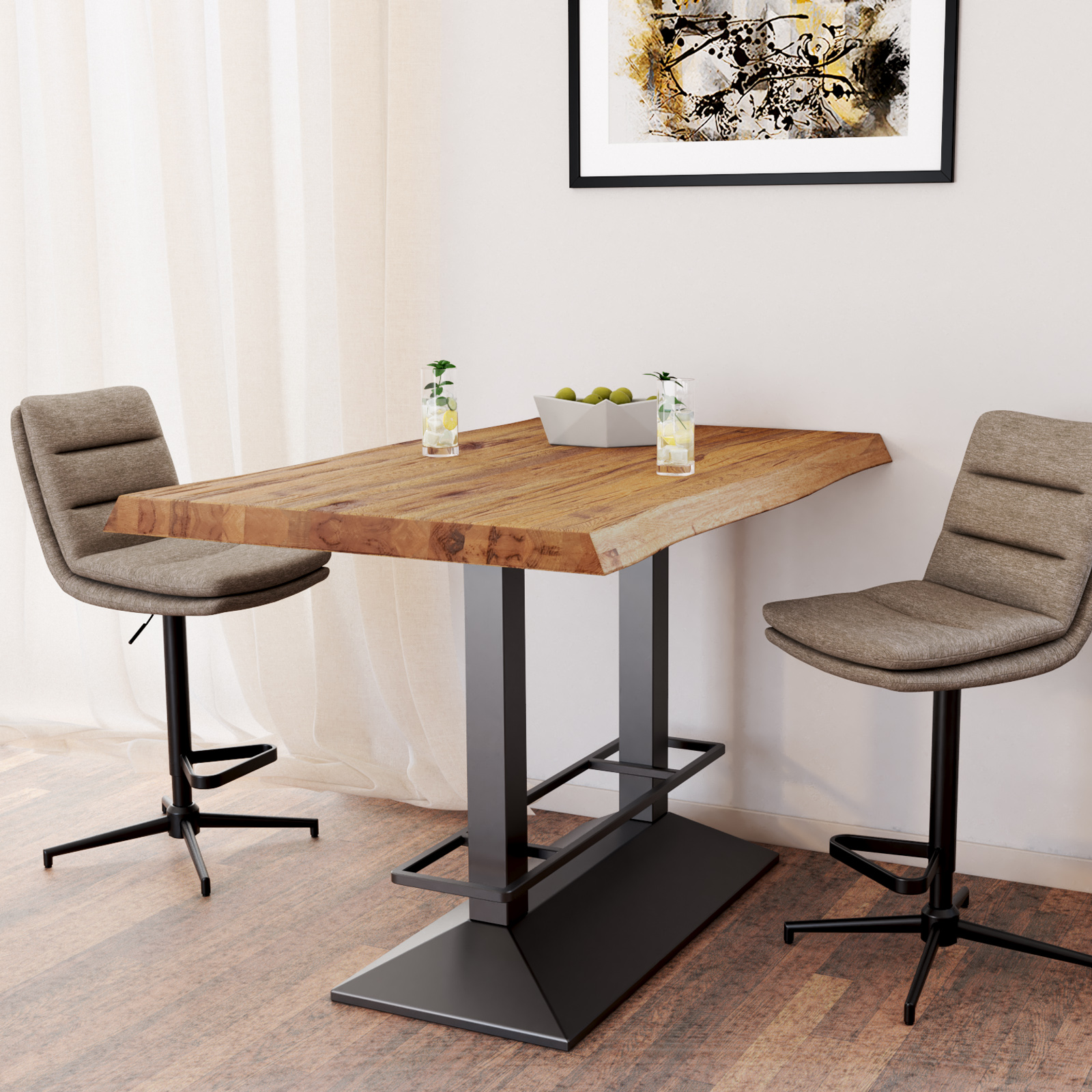 Table haute en chêne huilé 160 cm PALERME