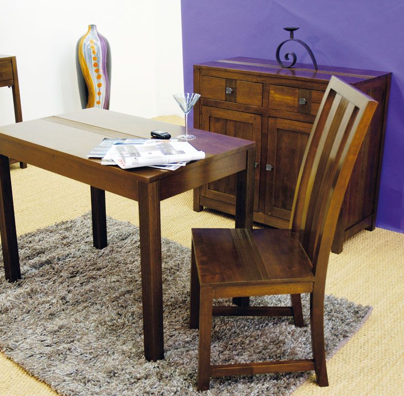 Table repas hévéa 130x130cm GALA