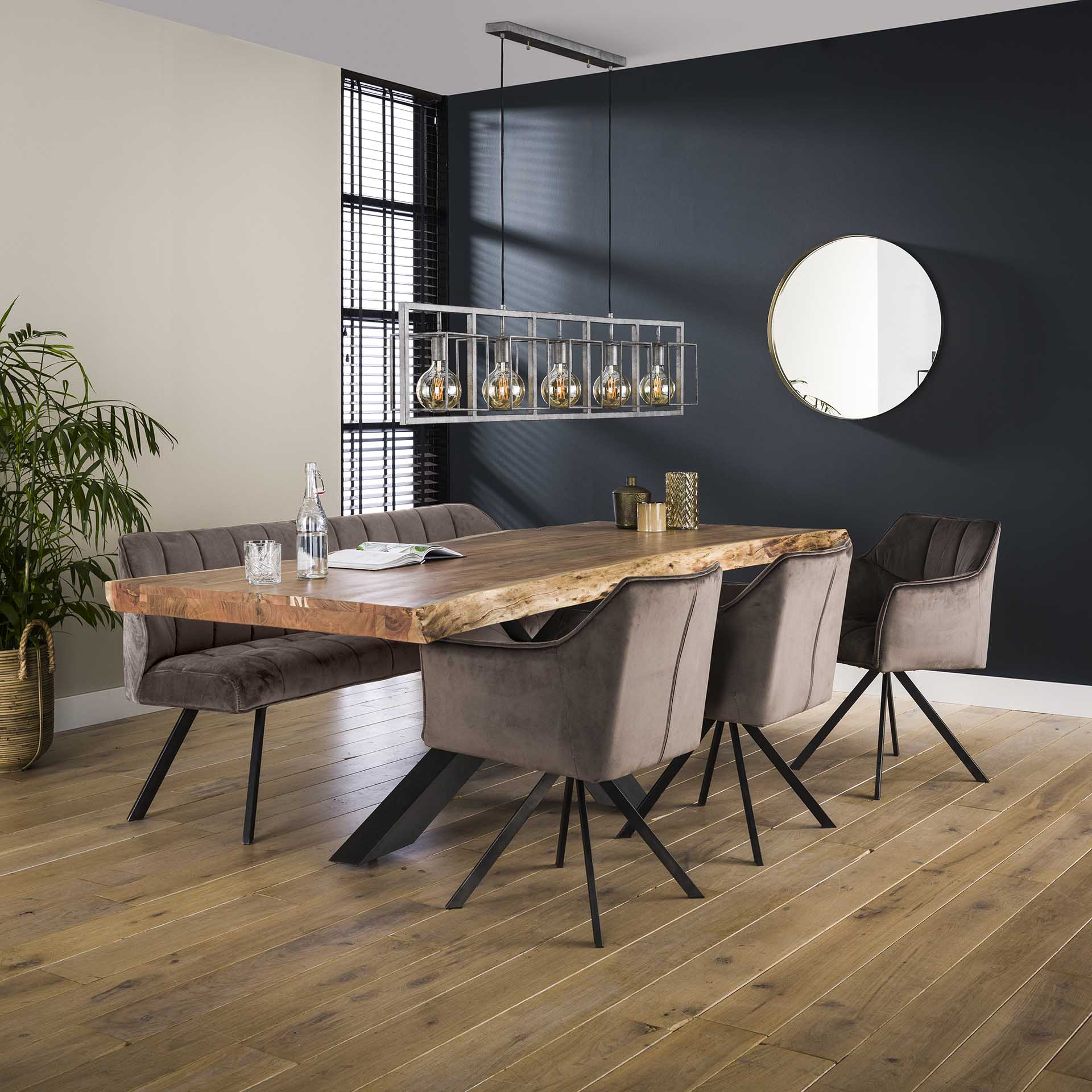 Table salle à manger bois massif pied mikado 240 cm MELBOURNE