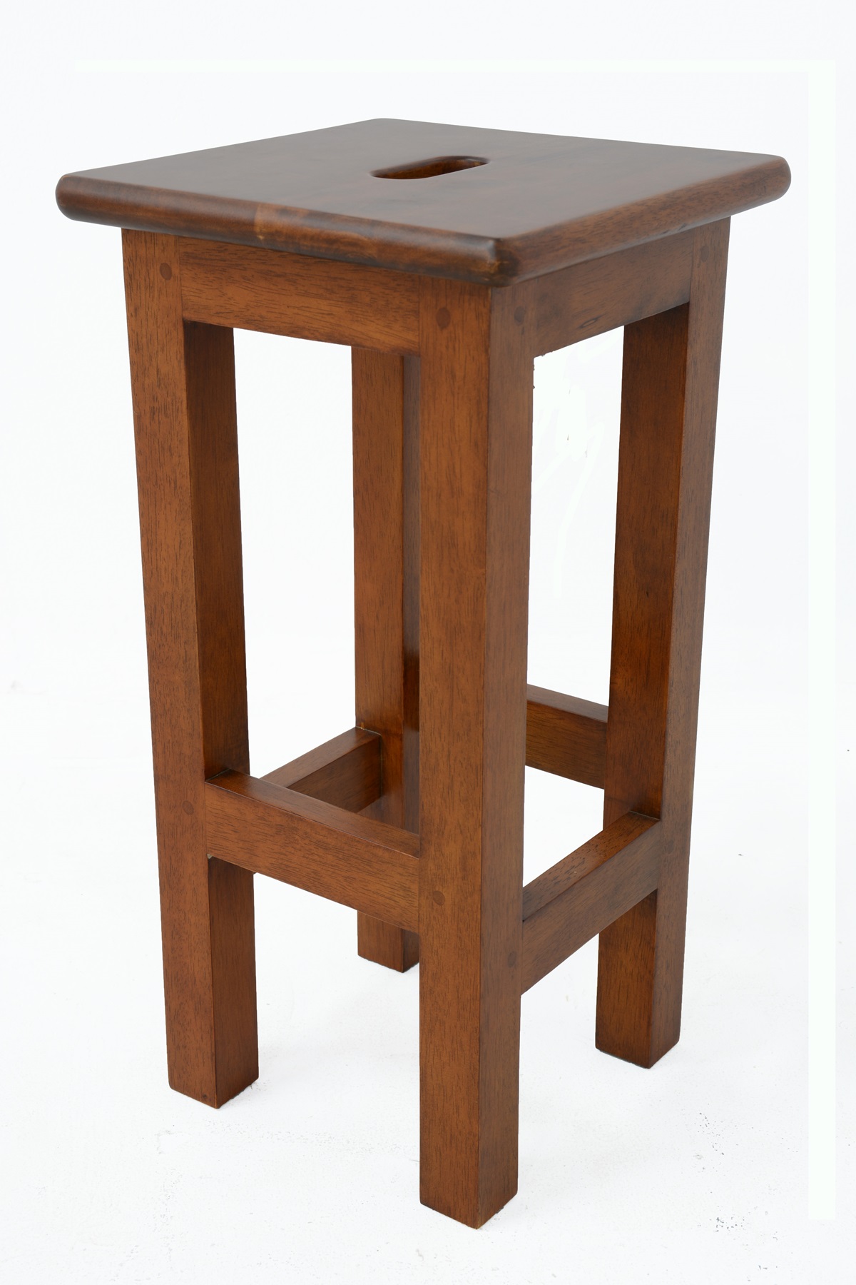 Tabouret carré droit Hévéa 28x28x55cm TRADITION