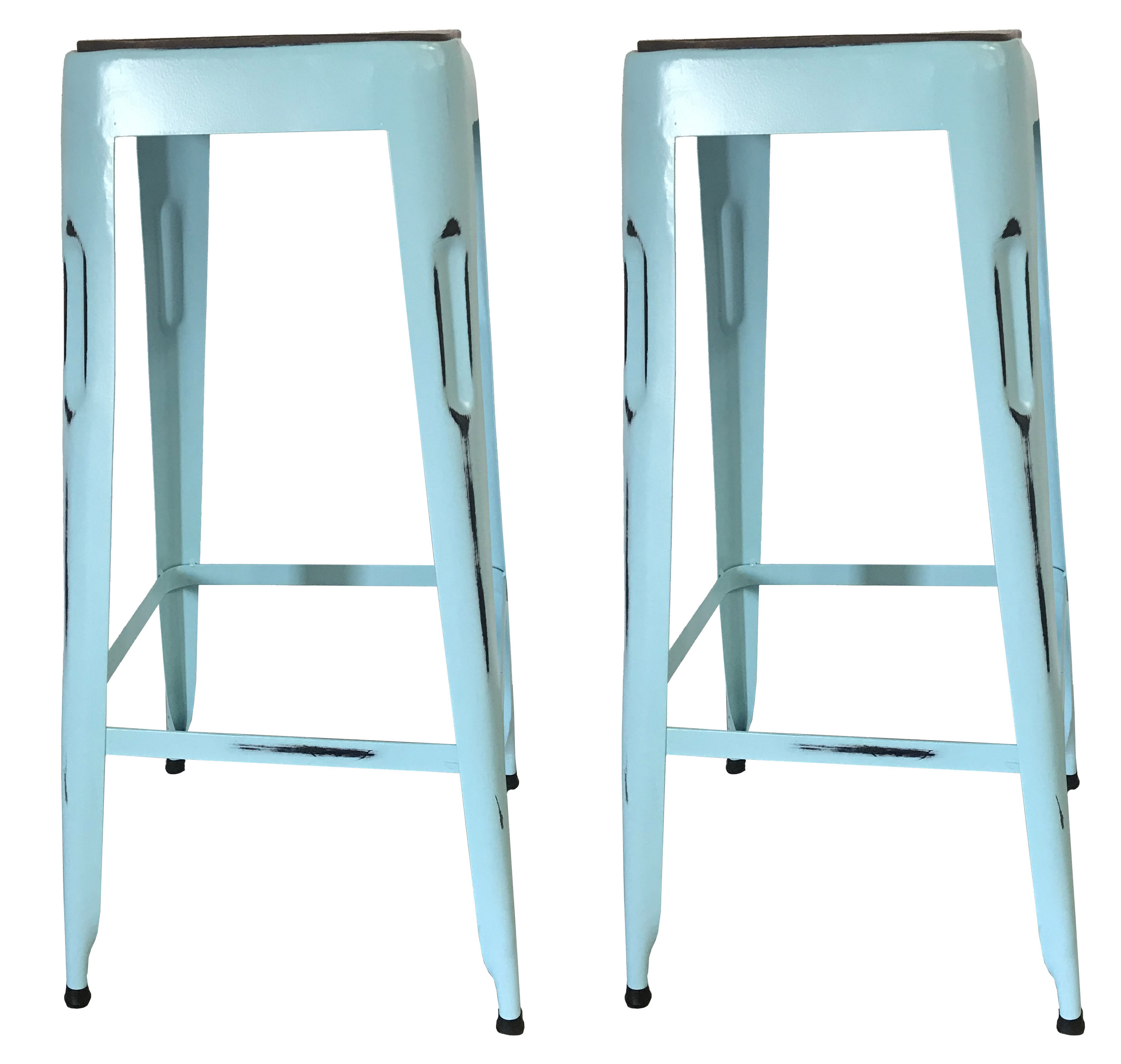 Tabouret de bar bleu (lot de 2) LEEDS