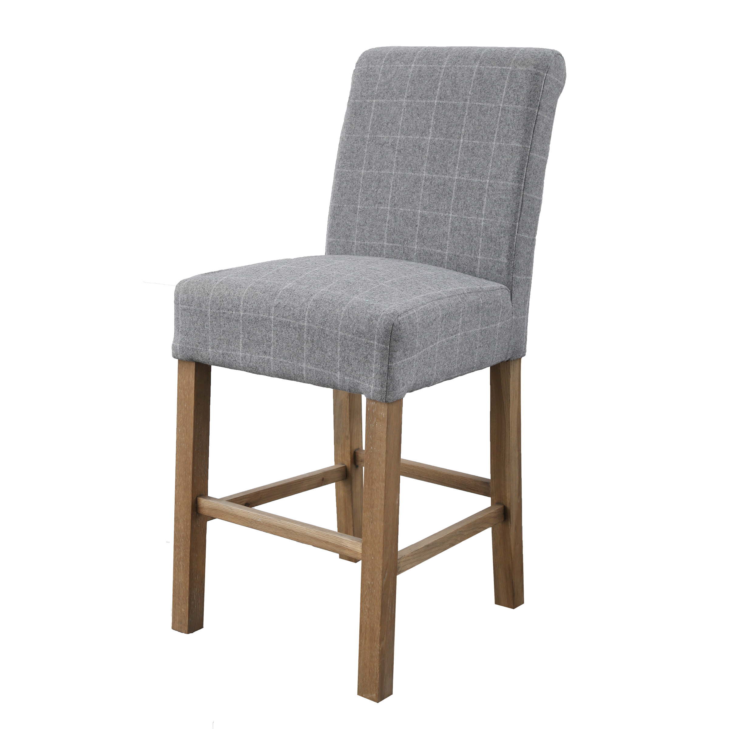 Tabouret de bar gris clair à carreaux COTTAGE
