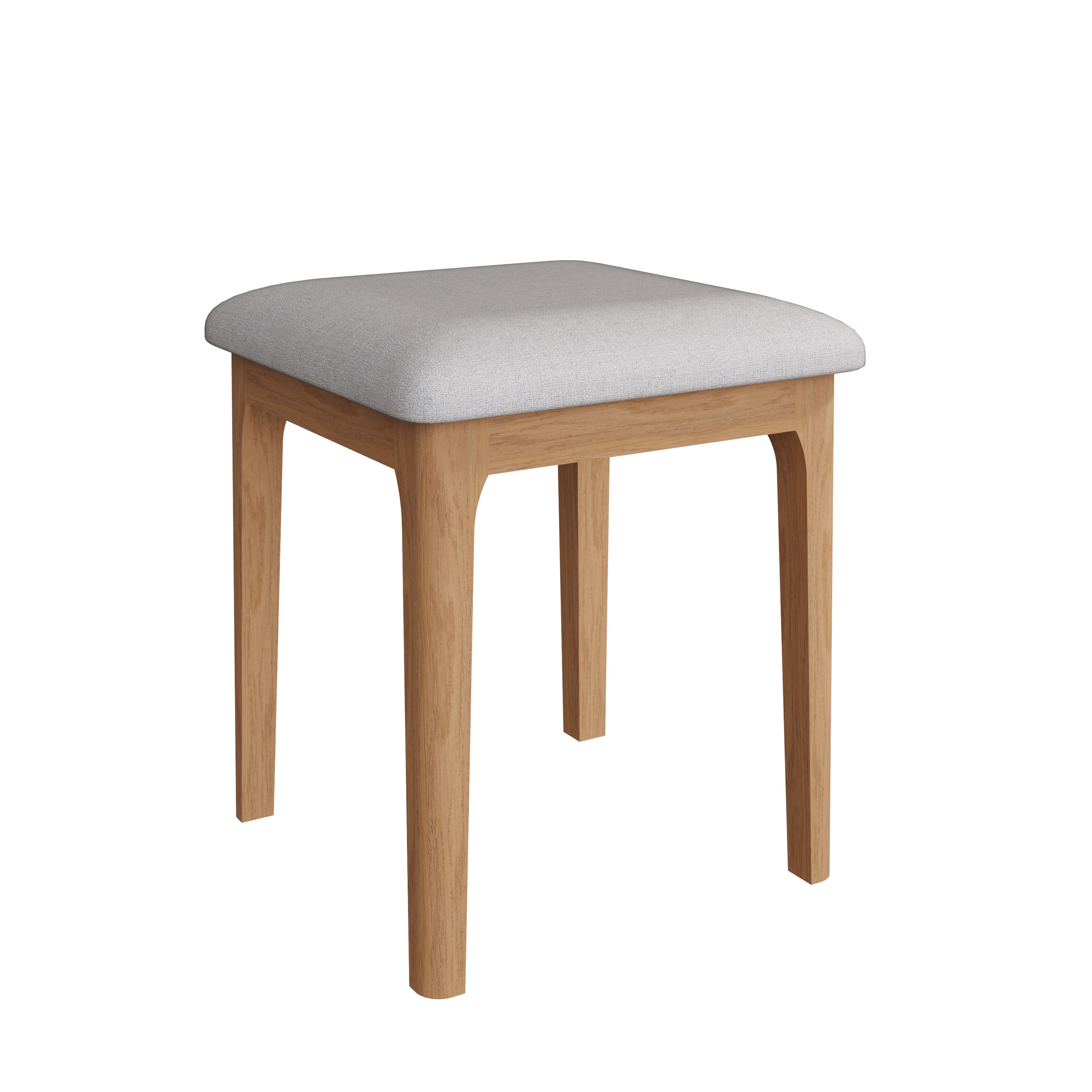 Tabouret de coiffeuse en tissu et bois blond CRUZ